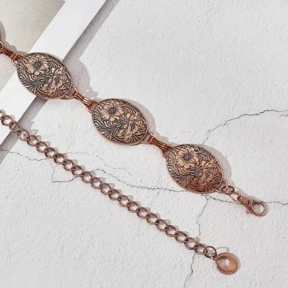 Vintage Waist Chain Flower Oval Shaped Style